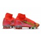 Nike Mercurial Superfly 8 Elite FG Cleats Bright Crimson Metallic Silver