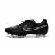 Nike Tiempo Legend V FG Kangaroo Leather Soccer Cleats Black Silver