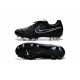 Nike Tiempo Legend V FG Kangaroo Leather Soccer Cleats Black Silver