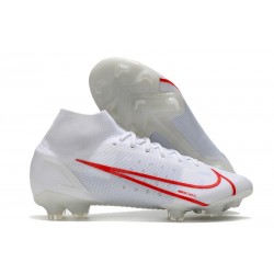 Nike Mercurial Superfly 8 Elite FG Cleats White Red