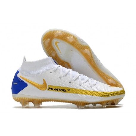 Nike Phantom GT Elite Dynamic Fit FG Boots White Golden Blue