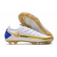 Nike Phantom GT Elite FG Cleat White Golden Blue