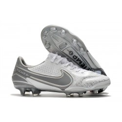 Nike Tiempo Legend IX Elite FG Boots White Gray
