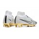 Nike Zoom Mercurial Superfly 9 Elite FG White Gold Black