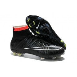 Nike Mercurial Superfly IV FG Mens Football Shoes Black White Red