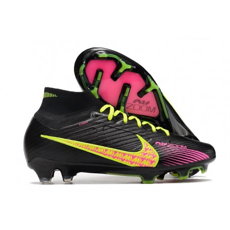 Nike Air Zoom Mercurial Superfly IX Elite FG Black Pink Yellow