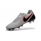 Nike Tiempo Legend VI K-leather ACC FG Soccer Boots Platinum Silver Black