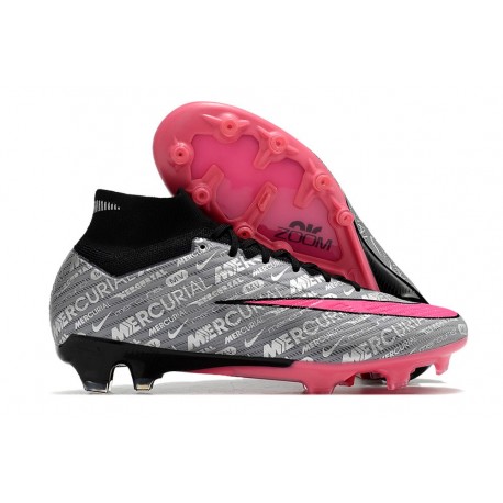 Nike Zoom Mercurial Superfly 9 Elite AG Metallic Silver Hyper Pink Black