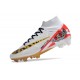 Nike Zoom Mercurial Superfly 9 Elite FG White Gold Red