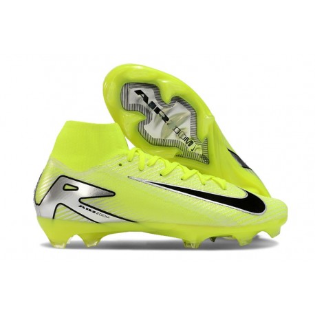 Nike Zoom Mercurial Superfly 10 Elite FG Soccer Cleats Volt Silver Black