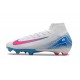 Nike Zoom Mercurial Superfly 10 Elite FG Soccer Cleats White Blue Pink