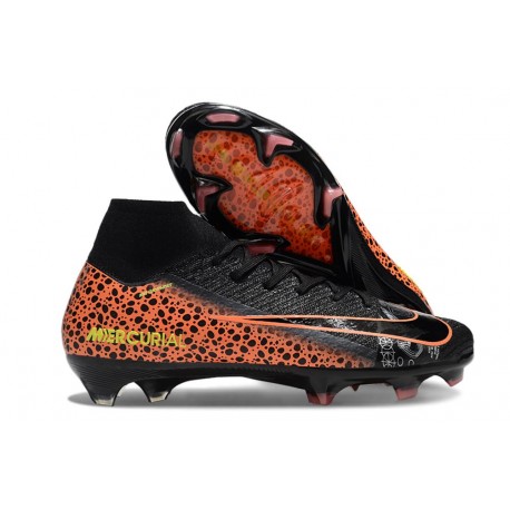 Nike Air Zoom Mercurial Superfly 10 Elite FG Black Orange Yellow