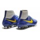 Nike High Top Magista Obra FG ACC Soccer Cleats Blue Yellow Grey