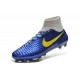 Nike High Top Magista Obra FG ACC Soccer Cleats Blue Yellow Grey