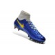 Nike High Top Magista Obra FG ACC Soccer Cleats Blue Yellow Grey