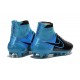 Nike High Top Magista Obra FG ACC Soccer Cleats Leather Black Blue
