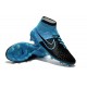 Nike High Top Magista Obra FG ACC Soccer Cleats Leather Black Blue
