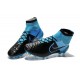 Nike High Top Magista Obra FG ACC Soccer Cleats Leather Black Blue