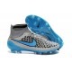 Nike High Top Magista Obra FG ACC Soccer Cleats Wolf Grey Turquoise Blue