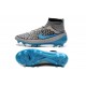 Nike High Top Magista Obra FG ACC Soccer Cleats Wolf Grey Turquoise Blue