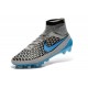 Nike High Top Magista Obra FG ACC Soccer Cleats Wolf Grey Turquoise Blue