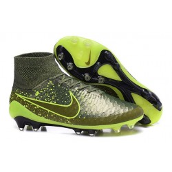 Nike High Top Magista Obra FG ACC Soccer Cleats Power Clash Green