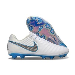Nike Tiempo Legend X Elite FG Cleats White Blue Grey