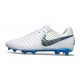 Nike Tiempo Legend X Elite FG Cleats White Blue Grey