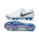 Nike Tiempo Legend X Elite FG Cleats White Blue Grey