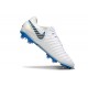 Nike Tiempo Legend X Elite FG Cleats White Blue Grey