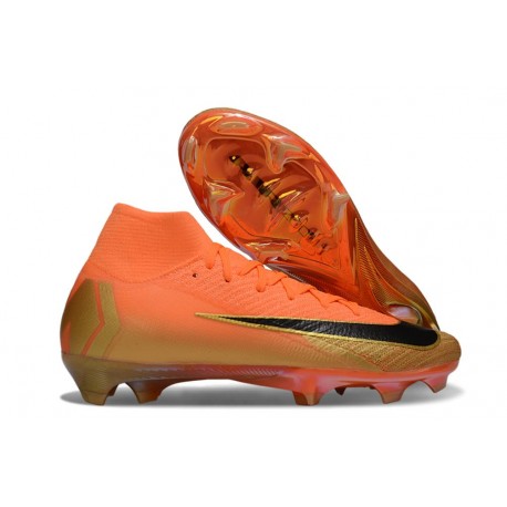 Nike Air Zoom Mercurial Superfly X Elite FG Orange Black Gold