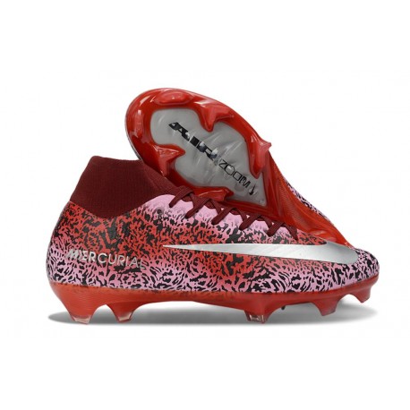 New Nike Mercurial Superfly 10 Elite FG Shoes Red Safari Silver
