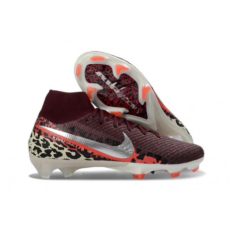 New Nike Mercurial Superfly 10 Elite FG Shoes Maroon Silver