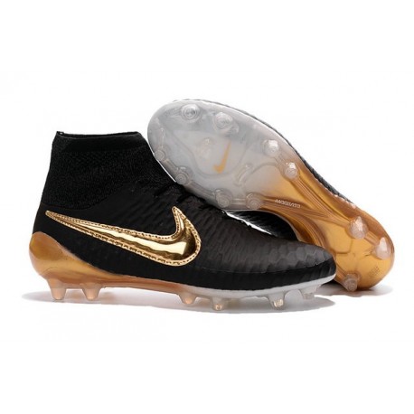 New Top 2016 Nike Magista Obra FG Football Boot Black Golden