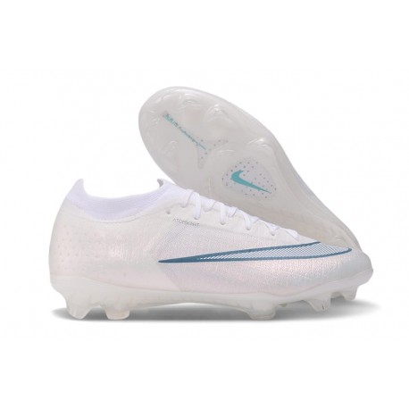 Nike Zoom Mercurial Vapor 17 Elite FG Soccer Shoes White Cyan