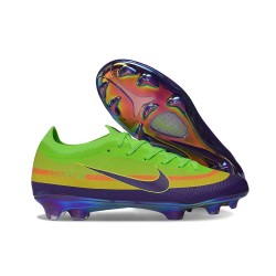 Nike Zoom Mercurial Vapor 17 Elite FG Soccer Shoes Green Yellow Purple