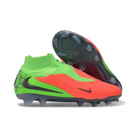 Nike Phantom 6 Elite High FG Soccer Cleats Crimson Green