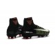 New High-Top Nike Mercurial Superfly V FG Boots Black White Purple