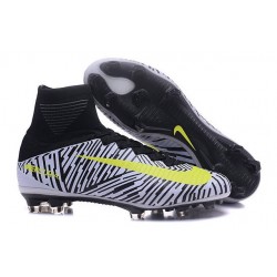 New High-Top Nike Mercurial Superfly V FG Boots White Black Volt