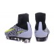 New High-Top Nike Mercurial Superfly V FG Boots White Black Volt