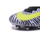 New High-Top Nike Mercurial Superfly V FG Boots White Black Volt