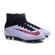 New High-Top Nike Mercurial Superfly V FG Boots White Red