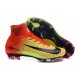 New High-Top Nike Mercurial Superfly V FG Boots Crimson Yellow Black
