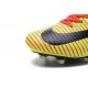 New High-Top Nike Mercurial Superfly V FG Boots Crimson Yellow Black