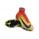 New High-Top Nike Mercurial Superfly V FG Boots Crimson Yellow Black