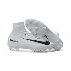 Nike Mercurial Superfly V FG Firm Ground Soccer Shoes White Black