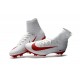 Nike Mercurial Superfly V FG Firm Ground Soccer Shoes White Red