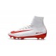 Nike Mercurial Superfly V FG Firm Ground Soccer Shoes White Red