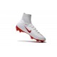 Nike Mercurial Superfly V FG Firm Ground Soccer Shoes White Red