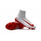 Nike Mercurial Superfly V FG Firm Ground Soccer Shoes White Red